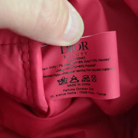 Christian Dior Beauty Red Cosmetic Makeup Bag Travel Pouch - Picture 9 of 9